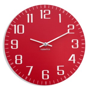 Lesbare Wanduhr FACILE rot 30cm
