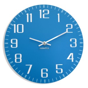 Lesbare Wanduhr FACILE blau 30cm