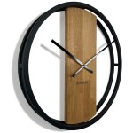 Eichenuhr LOFT OVAL Metall 3d