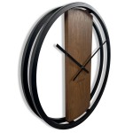 Eichenuhr LOFT OVAL Metall 3d braun
