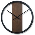 Zegar ścienny drewniany LOFT OVAL brązowy 50cm  front