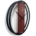 Eichenuhr LOFT OVAL Metall 3d mahagoni