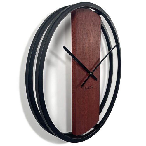 Zegar ścienny drewniany LOFT OVAL mahoń 50cm