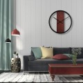 Zegar ścienny drewniany LOFT OVAL mahoń 50cm wizualizacja