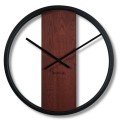 Zegar ścienny drewniany LOFT OVAL mahoń 50cm front