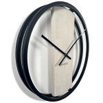Eichenuhr LOFT OVAL Metall 3d gebleichte Eiche
