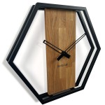 Wanduhr aus Eiche LOFT Hexagon 50cm