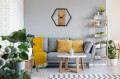 Zegar ścienny drewniany do salonu LOFT HEXAGON 50cm  wizualizacja 2