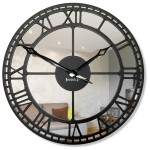 Große Metallwanduhr Spiegel Vintage 50cm