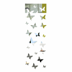 Acrylic mirror curtain butterflies
