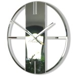 Metallwanduhr Silber Unique 50cm