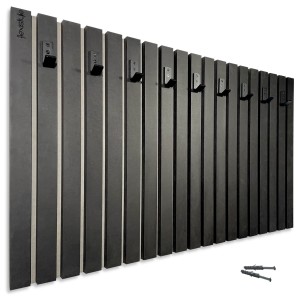 Holzkleiderbügel mit Lamellen 100cm Schwarz