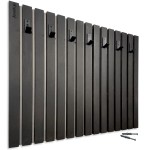 Holzkleiderbügel mit Lamellen 80cm Schwarz