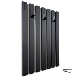 Holzkleiderbügel mit Lamellen 40cm Schwarz