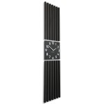 Wall decoration with clock Lamellas 160x30cm  black