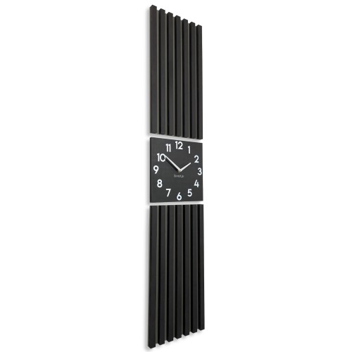 Czarny panel Zegar w Lamelach 155x30cm