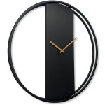 Runde schwarze LOFT OVAL Metalluhr 80cm