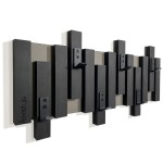 Black Wall-Mounted Clothes Rack Lamellas Mini 60 cm