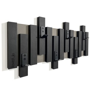 Black Wall-Mounted Clothes Rack Lamellas Mini 60 cm