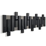 Black Wall-Mounted Clothes Rack Lamele Mini 80 cm