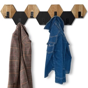 Modern Oak Wall-Mounted Hexagon 77cm