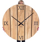 Große Wanduhr Solid Oak 80cm