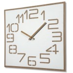 DIGITIS Wanduhr aus Eichenholz 60cm weiß