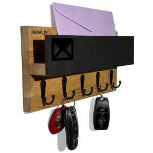 Oak Wall Key Rack 30cm
