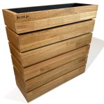 Wooden oak flowerpot for the terrace in the living room 60x60x20cm