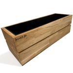 Wooden oak flowerpot for the terrace in the living room 60x20x20cm