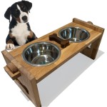 Dog Bowls with Oak Stand (XL) – For Large Breeds