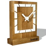 Stehende Eichenholz-Uhr „Subtilität in Weiß“