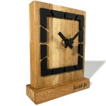 Stehende Eichenholz-Uhr „Subtilität in Schwarz“