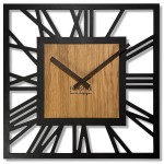 Holzwanduhr Loft Adulto – Quadrat 50 × 50 cm mit Eicheneinsatz