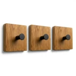 Square Wall Hook – Oiled Oak, 3-Piece Set