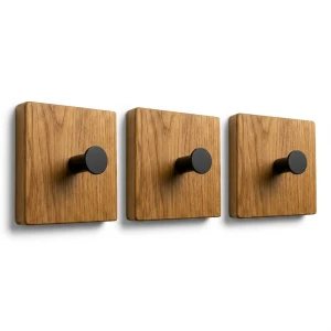 Square Wall Hook – Oiled Oak, 3-Piece Set
