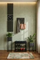 Czarny panel Zegar w Lamelach 155x30cm