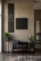 Czarny panel Zegar w Lamelach 155x30cm