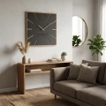 Duży zegar ścienny do salonu czarny ECO EXACT 60cm