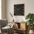 Duży zegar ścienny do salonu czarny ECO EXACT 60cm