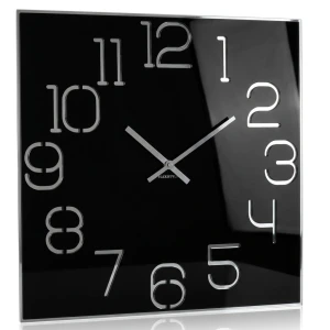 Große schwarze Wanduhr DIGIT 50cm