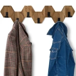 Wandgarderobe aus Eichenholz Hexagon 77cm (1)