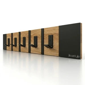 Wandgarderobe loft eiche 60 cm holz metallhaken