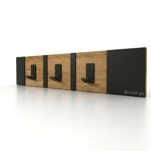 Wandgarderobe loft eiche 40 cm holz metallhaken