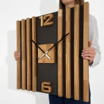 Wanduhr aus Holz LAMELE SQ 60cm