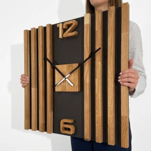 Wanduhr aus Holz LAMELE SQ 60cm