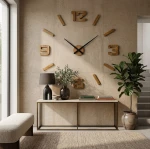 Wanduhr Holz Eiche DIY 3D 130cm