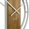 Zegar okrągły dębowy LOFT OVAL metal 50cm biały