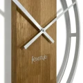 Zegar okrągły dębowy LOFT OVAL metal 50cm biały