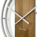 Zegar okrągły dębowy LOFT OVAL metal 50cm biały